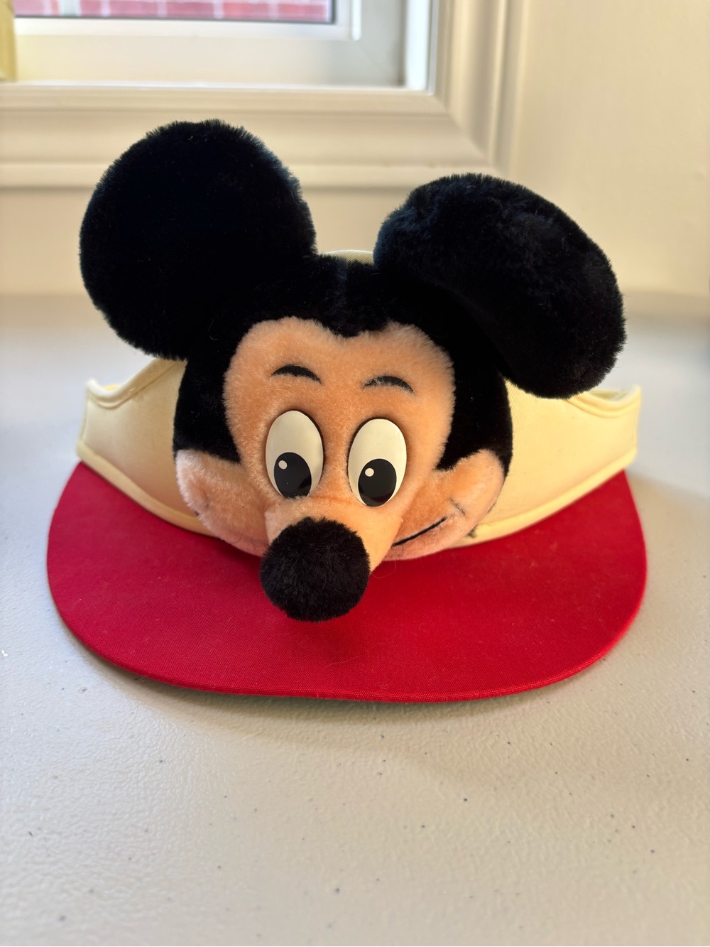 Vintage 1980s Walt Disney World Mickey Mouse Plush Visor Hat Made in Korea